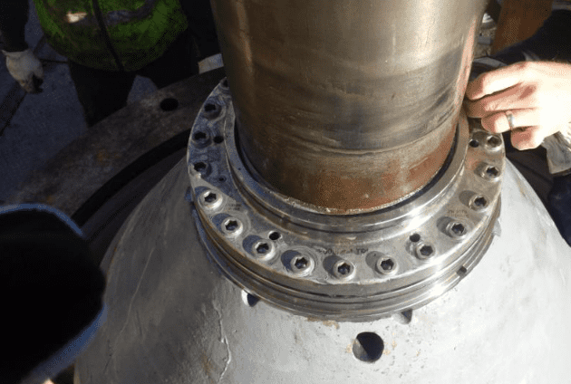 Person checking bolts