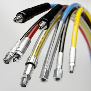 bunch of hydraulic hoses